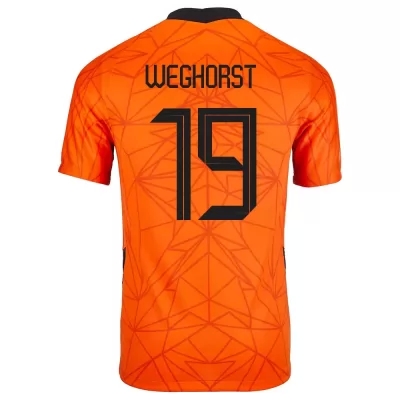 Női Holland labdarúgó-válogatott Wout Weghorst #19 Hazai Narancs 2021 Mez Póló Ing