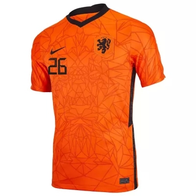 Férfi Holland Labdarúgó-válogatott Cody Gakpo #26 Hazai Narancs 2021 Mez Póló Ing