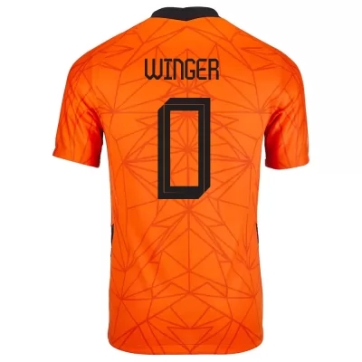 Férfi Holland labdarúgó-válogatott Right Winger #0 Hazai Narancs 2021 Mez Póló Ing