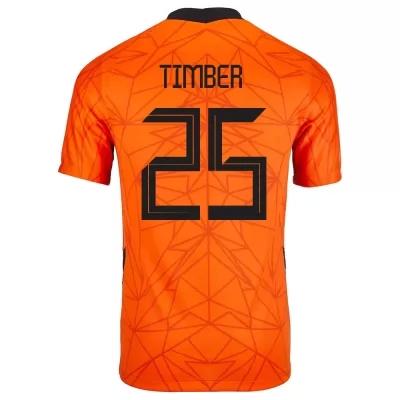 Gyermek Holland labdarúgó-válogatott Jurrien Timber #25 Hazai Narancs 2021 Mez Póló Ing