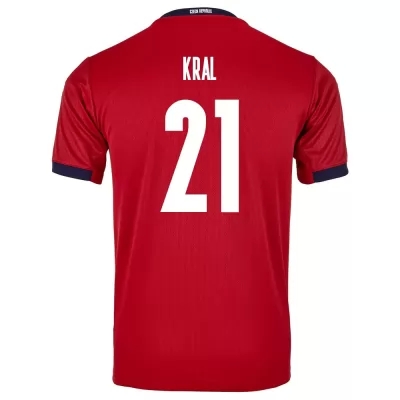 Férfi Cseh Labdarúgó-válogatott Alex Kral #21 Hazai Piros 2021 Mez Póló Ing