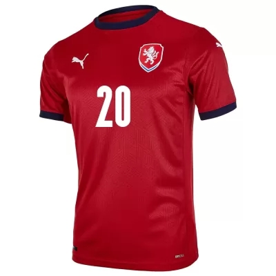 Női Cseh labdarúgó-válogatott Matej Vydra #20 Hazai Piros 2021 Mez Póló Ing