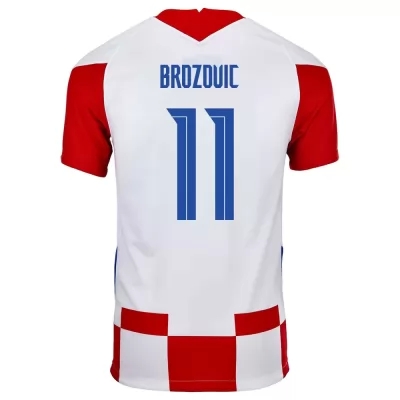 Női Horvát labdarúgó-válogatott Marcelo Brozovic #11 Hazai Piros fehér 2021 Mez Póló Ing