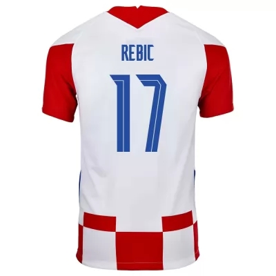Női Horvát labdarúgó-válogatott Ante Rebic #17 Hazai Piros fehér 2021 Mez Póló Ing
