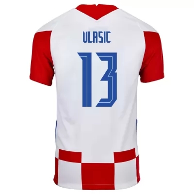 Férfi Horvát labdarúgó-válogatott Nikola Vlasic #13 Hazai Piros fehér 2021 Mez Póló Ing