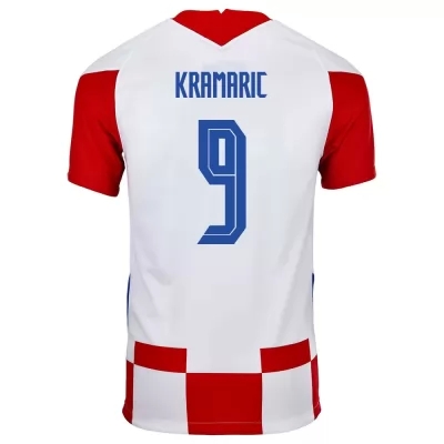 Gyermek Horvát labdarúgó-válogatott Andrej Kramaric #9 Hazai Piros fehér 2021 Mez Póló Ing