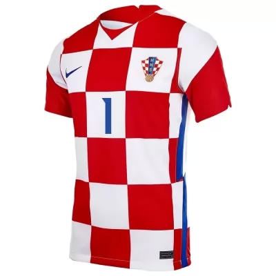 Női Horvát labdarúgó-válogatott Dominik Livakovic #1 Hazai Piros fehér 2021 Mez Póló Ing