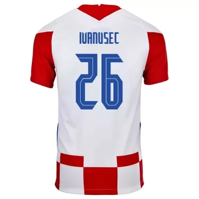 Női Horvát labdarúgó-válogatott Luka Ivanusec #26 Hazai Piros fehér 2021 Mez Póló Ing