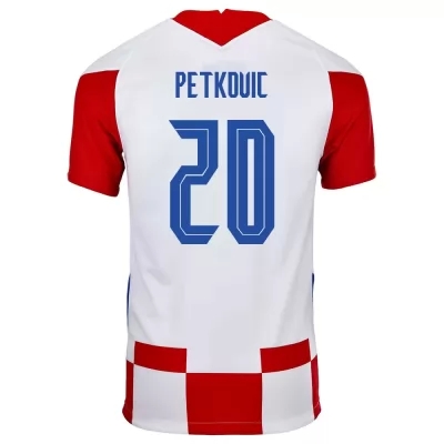 Gyermek Horvát labdarúgó-válogatott Bruno Petkovic #20 Hazai Piros fehér 2021 Mez Póló Ing