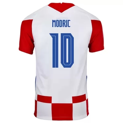Férfi Horvát labdarúgó-válogatott Luka Modric #10 Hazai Piros fehér 2021 Mez Póló Ing