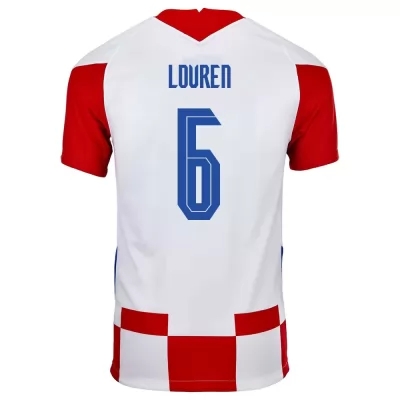 Női Horvát labdarúgó-válogatott Dejan Lovren #6 Hazai Piros fehér 2021 Mez Póló Ing