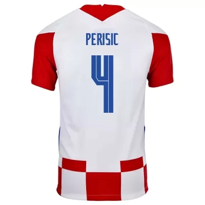 Gyermek Horvát labdarúgó-válogatott Ivan Perisic #4 Hazai Piros fehér 2021 Mez Póló Ing