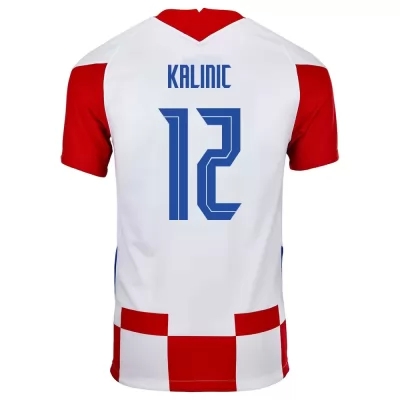 Férfi Horvát labdarúgó-válogatott Lovre Kalinic #12 Hazai Piros fehér 2021 Mez Póló Ing