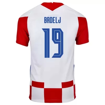 Gyermek Horvát labdarúgó-válogatott Milan Badelj #19 Hazai Piros fehér 2021 Mez Póló Ing