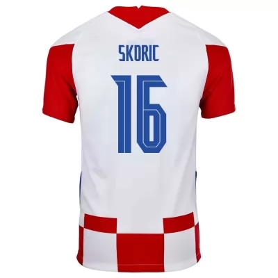Férfi Horvát labdarúgó-válogatott Mile Skoric #16 Hazai Piros fehér 2021 Mez Póló Ing