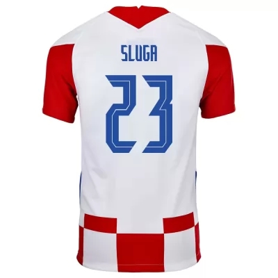 Gyermek Horvát labdarúgó-válogatott Simon Sluga #23 Hazai Piros fehér 2021 Mez Póló Ing
