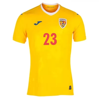 Női Román labdarúgó-válogatott Nicolae Stanciu #23 Hazai Sárga 2021 Mez Póló Ing