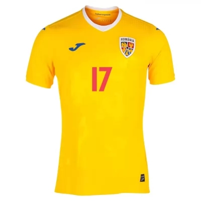 Női Román labdarúgó-válogatott Alexandru Paun #17 Hazai Sárga 2021 Mez Póló Ing