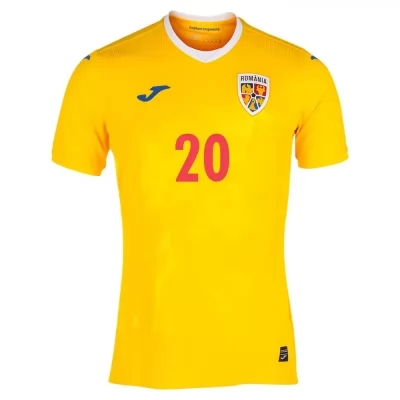 Női Román labdarúgó-válogatott Constantin Budescu #20 Hazai Sárga 2021 Mez Póló Ing