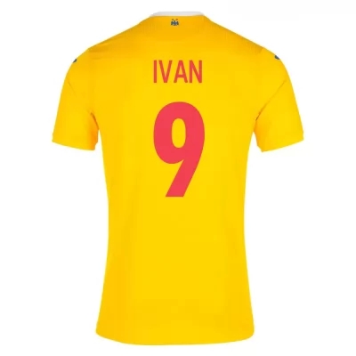 Női Román labdarúgó-válogatott Andrei Ivan #9 Hazai Sárga 2021 Mez Póló Ing