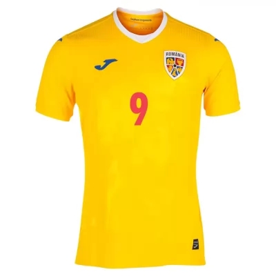 Női Román labdarúgó-válogatott Andrei Ivan #9 Hazai Sárga 2021 Mez Póló Ing