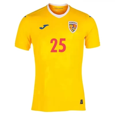 Női Román labdarúgó-válogatott Alexandru Baluta #25 Hazai Sárga 2021 Mez Póló Ing