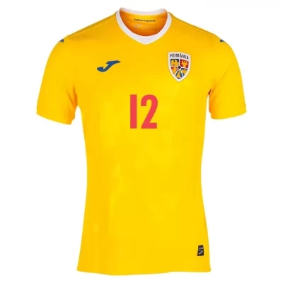 Női Román labdarúgó-válogatott Andrei Vlad #12 Hazai Sárga 2021 Mez Póló Ing