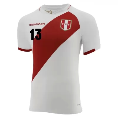 Női Perui labdarúgó-válogatott Renato Tapia #13 Hazai Fehér 2021 Mez Póló Ing
