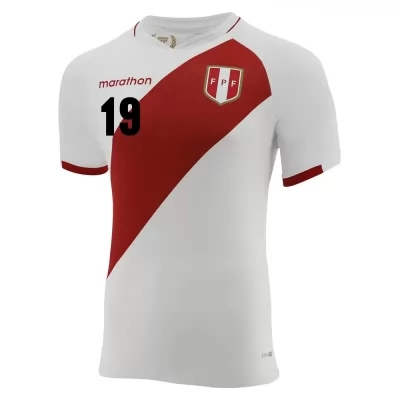 Női Perui labdarúgó-válogatott Yoshimar Yotun #19 Hazai Fehér 2021 Mez Póló Ing