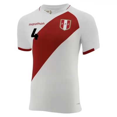 Női Perui labdarúgó-válogatott Anderson Santamaria #4 Hazai Fehér 2021 Mez Póló Ing
