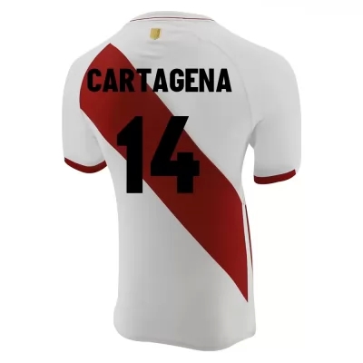 Női Perui labdarúgó-válogatott Wilder Cartagena #14 Hazai Fehér 2021 Mez Póló Ing