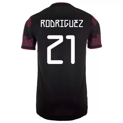 Férfi Mexikói labdarúgó-válogatott Luis Rodriguez #21 Hazai Vörös rózsa 2021 Mez Póló Ing
