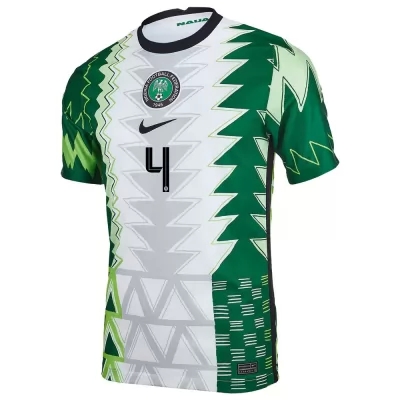 Női Nigériai Labdarúgó-válogatott Wilfred Ndidi #4 Hazai Zöld Fehér 2021 Mez Póló Ing