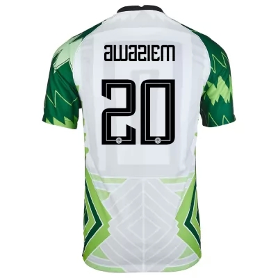 Női Nigériai labdarúgó-válogatott Chidozie Awaziem #20 Hazai Zöld Fehér 2021 Mez Póló Ing
