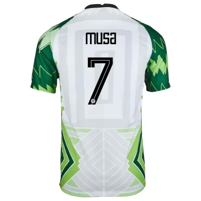 Női Nigériai labdarúgó-válogatott Ahmed Musa #7 Hazai Zöld Fehér 2021 Mez Póló Ing
