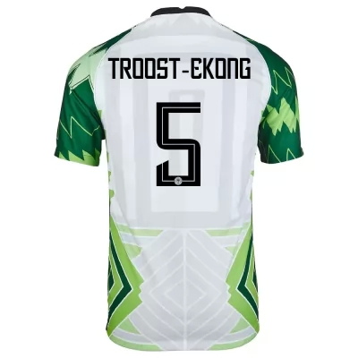 Női Nigériai labdarúgó-válogatott William Troost-Ekong #5 Hazai Zöld Fehér 2021 Mez Póló Ing