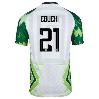 Női Nigériai labdarúgó-válogatott Tyronne Ebuehi #21 Hazai Zöld Fehér 2021 Mez Póló Ing