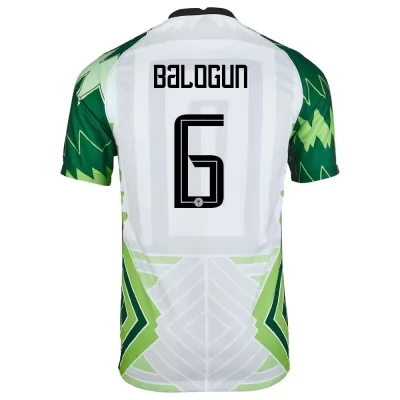 Női Nigériai labdarúgó-válogatott Leon Balogun #6 Hazai Zöld Fehér 2021 Mez Póló Ing