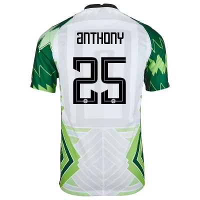 Gyermek Nigériai labdarúgó-válogatott Izuchukwu Anthony #25 Hazai Zöld Fehér 2021 Mez Póló Ing