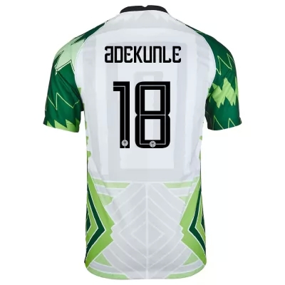 Női Nigériai labdarúgó-válogatott Adeleke Adekunle #18 Hazai Zöld Fehér 2021 Mez Póló Ing