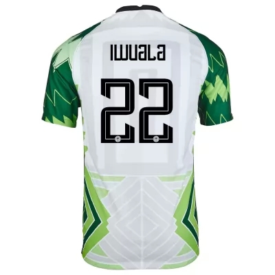 Női Nigériai labdarúgó-válogatott Anayo Iwuala #22 Hazai Zöld Fehér 2021 Mez Póló Ing