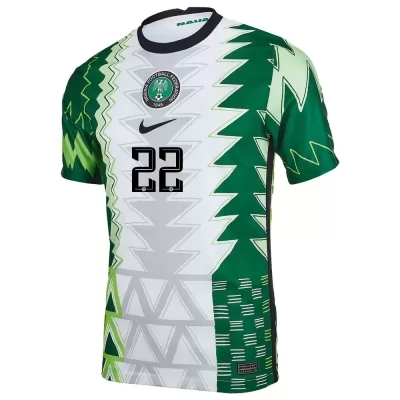 Női Nigériai Labdarúgó-válogatott Anayo Iwuala #22 Hazai Zöld Fehér 2021 Mez Póló Ing