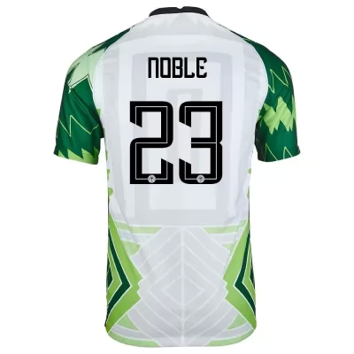 Férfi Nigériai labdarúgó-válogatott John Noble #23 Hazai Zöld Fehér 2021 Mez Póló Ing