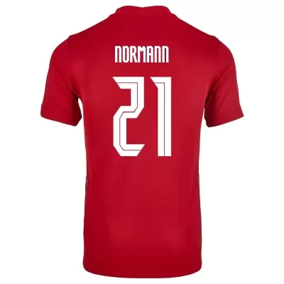 Női Norvég labdarúgó-válogatott Mathias Normann #21 Hazai Piros 2021 Mez Póló Ing