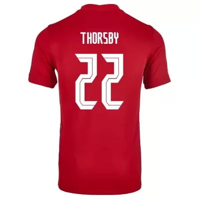 Női Norvég labdarúgó-válogatott Morten Thorsby #22 Hazai Piros 2021 Mez Póló Ing