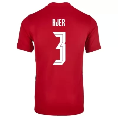 Női Norvég labdarúgó-válogatott Kristoffer Ajer #3 Hazai Piros 2021 Mez Póló Ing