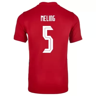 Női Norvég labdarúgó-válogatott Birger Meling #5 Hazai Piros 2021 Mez Póló Ing