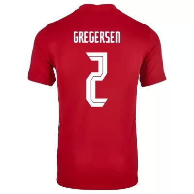Női Norvég labdarúgó-válogatott Stian Gregersen #2 Hazai Piros 2021 Mez Póló Ing
