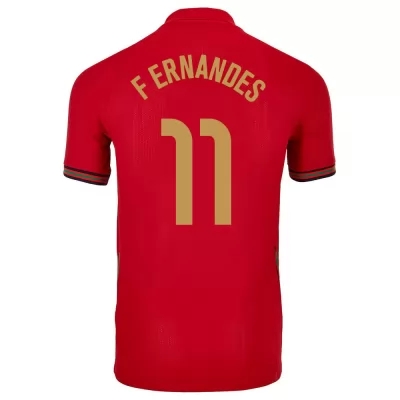 Női Portugál labdarúgó-válogatott Bruno Fernandes #11 Hazai Piros 2021 Mez Póló Ing