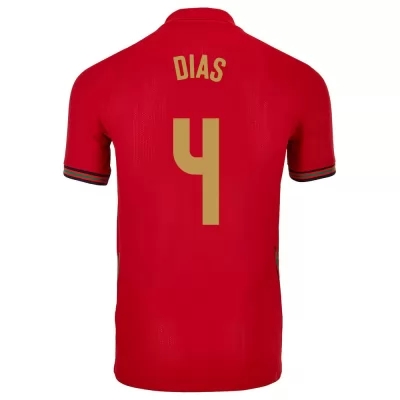Férfi Portugál labdarúgó-válogatott Ruben Dias #4 Hazai Piros 2021 Mez Póló Ing